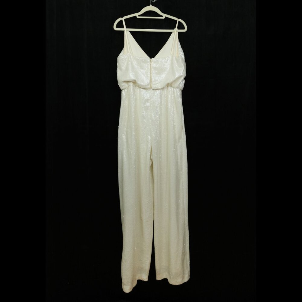 Aidan Mattox for BHLDN Ivory La Lune Sequin Wide Leg Jumpsuit - Picture 4 of 4